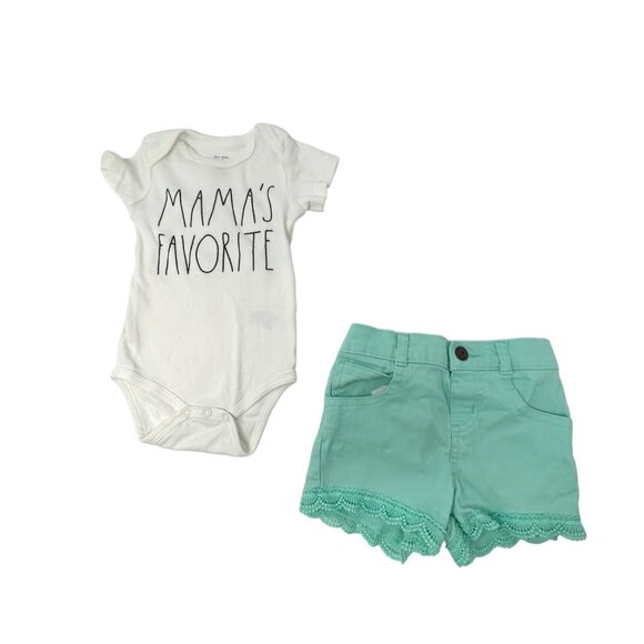 Baby Girl's Outfits, 1 Skirt, 2 Shorts, 1 Leggings, 4 Body Suits - Size 6-9 Mo - Picture 2 of 13